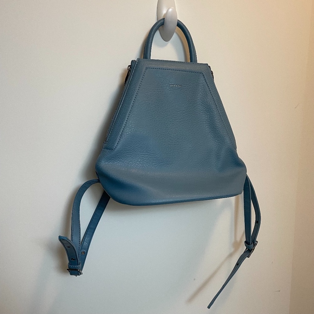 Matt & Nat Vegan Leather Blue Backpack
